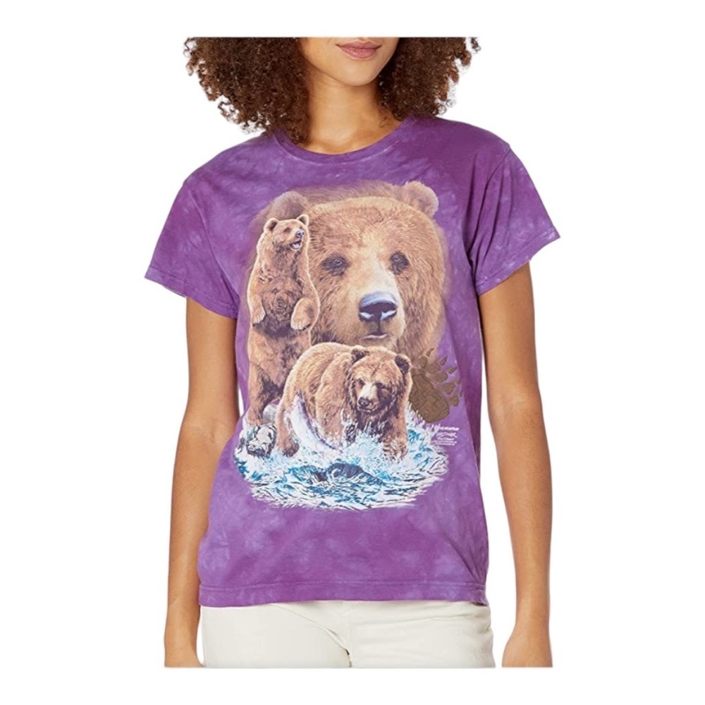 284- The Moutain Purple Bear Graphic Tee